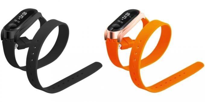 רצועת סיליקון עבור Xiaomi Mi Band 3 על השני לעטוף