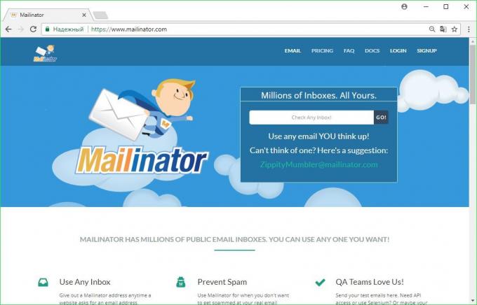 דוא"ל זמני: Mailinator