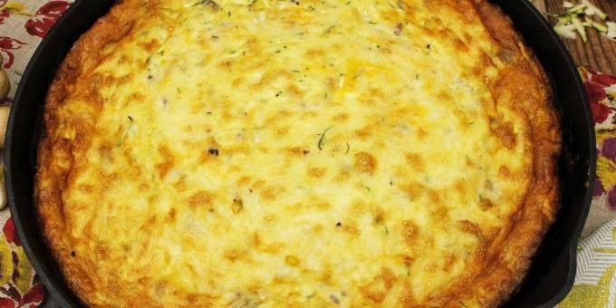 קישואים ב מתכונים בתנור: תבשיל ביצה עם קישואים, גבינה ועשבי תיבול