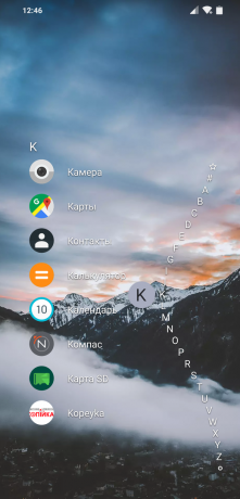 Launcher עבור מפעיל Android הניאגרה: האלפבית ניתן להציג על הגל הנכון