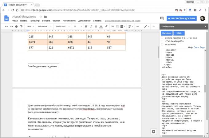 Google Docs תוספות: GD2md-html