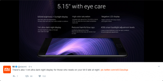 Xiaomi MI6: תצוגה