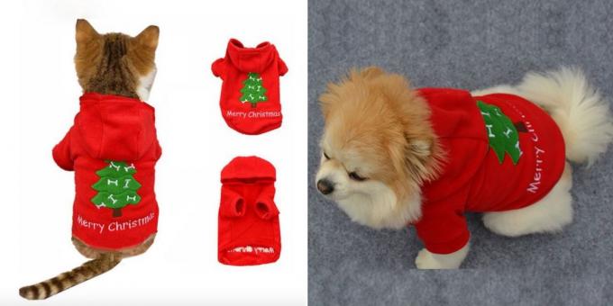 תחפושות חג המולד עבור כלבים וחתולים: המעיל האדום 
