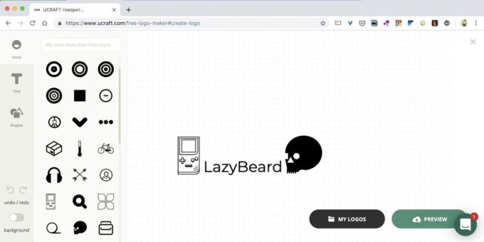 כיצד ליצור לוגו באינטרנט באתר Ucraft