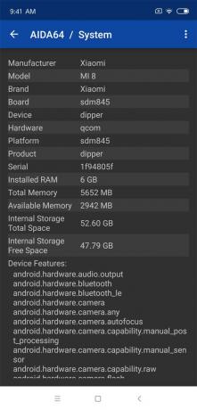 סקירת Xiaomi Mi 8: זיכרון מובנה