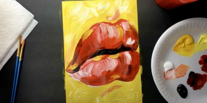 איך לצייר שפתיים: לצבוע ברווח שבין השפתיים