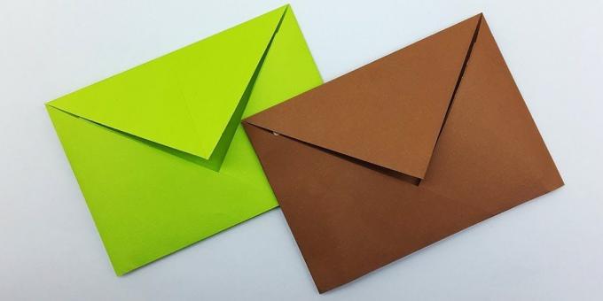 איך להכין מעטפה קלסית הטכניקה אוריגמי בלי דבק