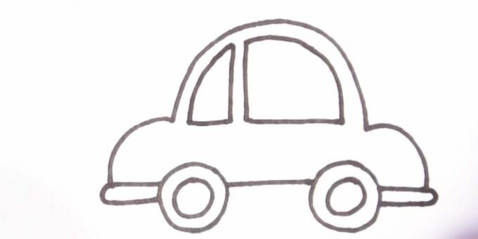 איך לצייר מכונית: לצייר חלון קטן