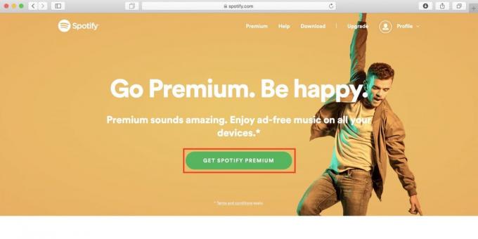 כיצד להשתמש Spotify ברוסיה לחץ על קבל Spotify Premium