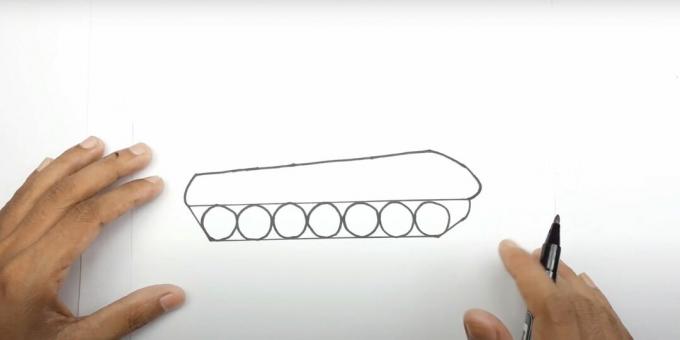 איך לצייר טנק: להוסיף זחל