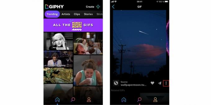 מסך נעילת iPhone: הפעל את Giphy ופתח את התפריט