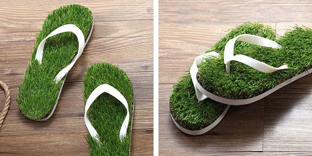 נעלי בית עם השפעת הדשא