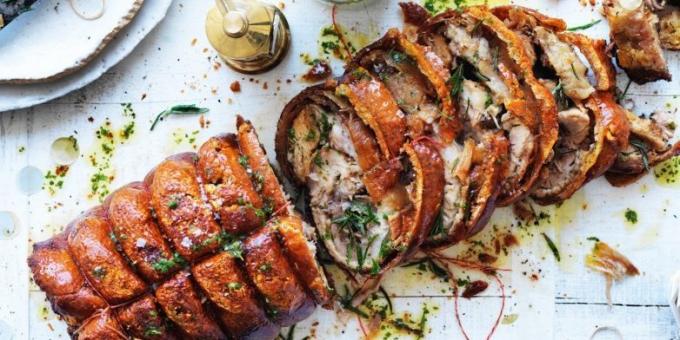 חזיר בתנור: porchetta איטלקית מן ג'יימי אוליבר