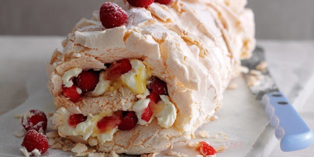Roulade Merengovy עם פטל: מתכון קל