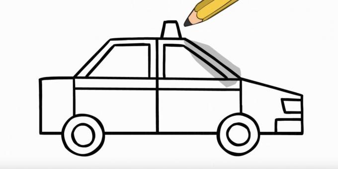 איך מציירים מכונית: מציירים פנסים ומשואה