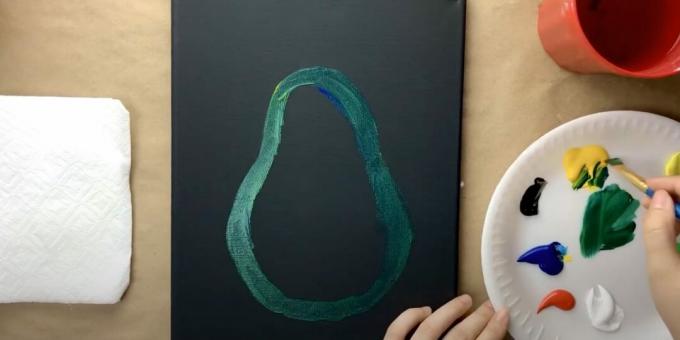 איך לצייר אבוקדו: לשרטט צורה בצורת אגס
