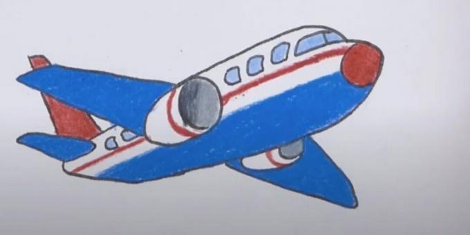 כיצד לצייר מטוס: צבע מעל הזכוכית, מעטה וזנב
