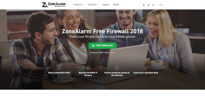 חומות אש. ZoneAlarm Free Firewall 2018