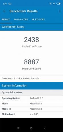 סקירה Xiaomi Mi 8: GeekBench