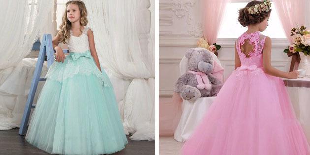 שמלות ילדים אל הנשף: שמלות עם גב פתוח