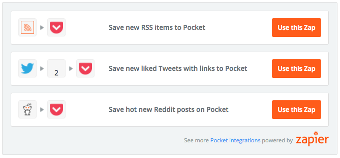 Pocket: Zapier