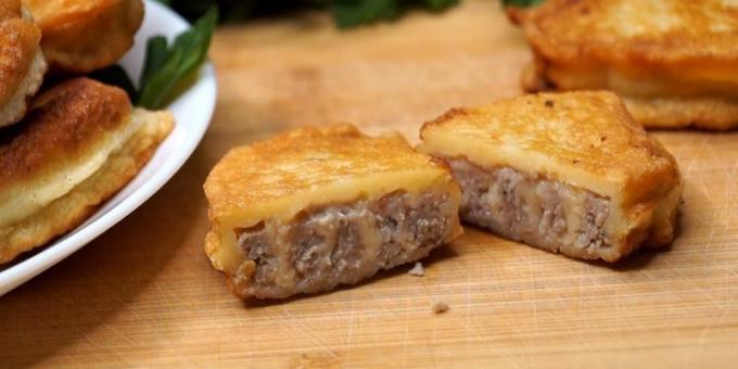 מה לבשל בשר טחון: לחמניות בשר עם גבינה בבלילה