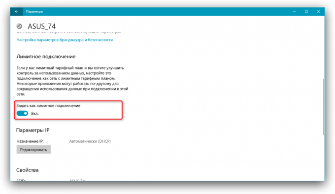 Windows 10 סתיו יוצרי עדכון: חיבור הגבל