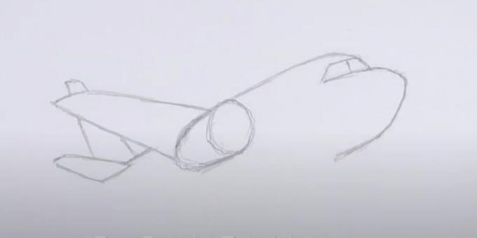 איך מציירים מטוס: מתארים את האף, הזנב והכנף