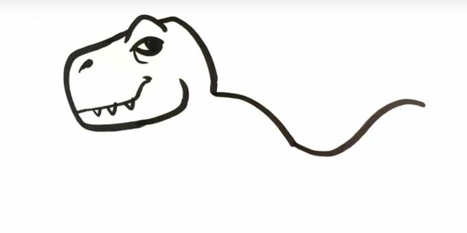 איך מציירים דינוזאור: מתארים את החלק האחורי ואת החלק של הזנב