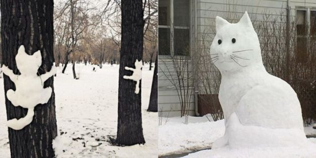 דמות שלג: חתול