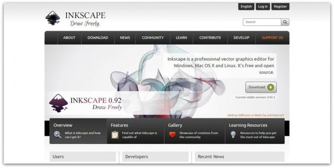 עורכי וקטור חינם: Inkscape