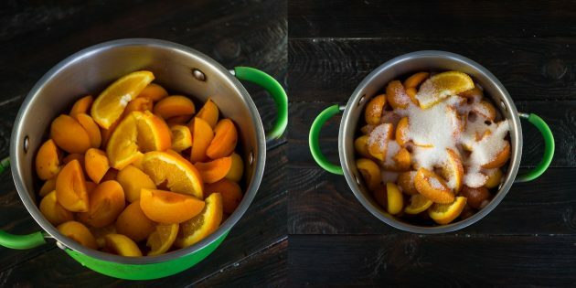 איך מכינים ריבת משמש ותפוז: מוסיפים סוכר לפירות