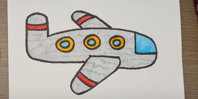 איך לצייר מטוס: ציור מטוס עם עטים