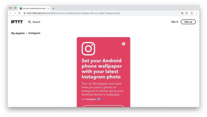 פעולה אוטומציה עם IFTTT מתכונים: טפטים להורדה מ- Instagram