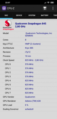 לסקור Xiaomi Pocophone F1:-Z CPU