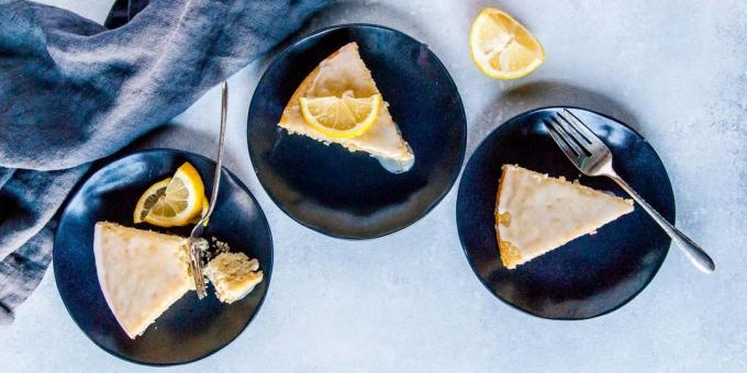 עוגת לימון טבעונית עם דובדבן