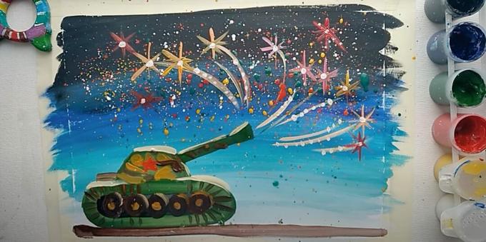 ציור של טנק עם צבעים