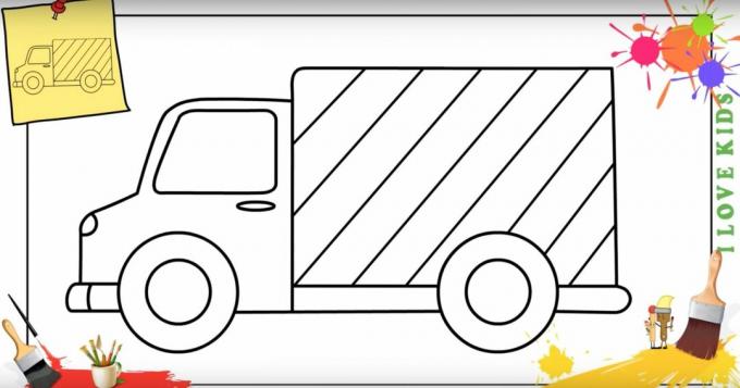 איך לצייר משאית