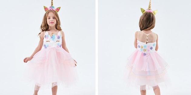 שמלות ילדים על לשקע: שמלה עם שולי סימטרי