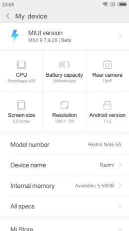 5a הערה Xiaomi redmi: תוכנה