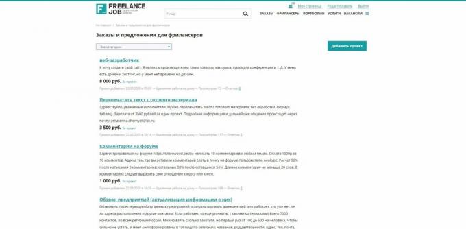 חילופי פרילנסרים בחינם למתחילים: Freelancejob.ru