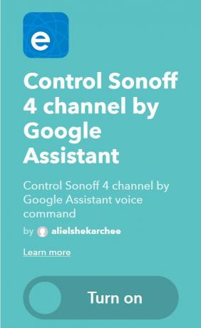 Sonoff T1 מתג חכם: אינטגרציה עם IFTTT