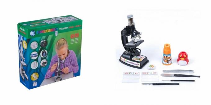 מה לתת לילדה ליום ההולדת שלה במשך 7 שנים: מיקרוסקופ