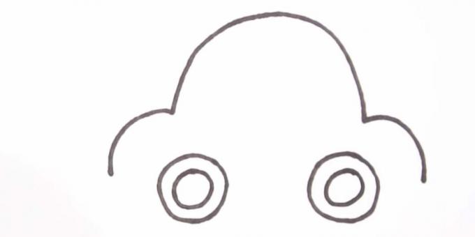 איך מציירים מכונית: מתארים את הגלגלים
