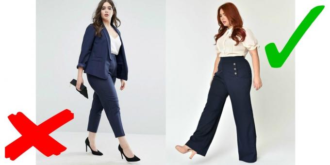 חי פריצה עבור נשים גודל פלוס: מכנסיים רחבים מרגיל