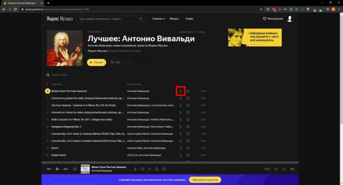 הורד מוסיקה מ- Yandex. מוסיקה ": Skyload