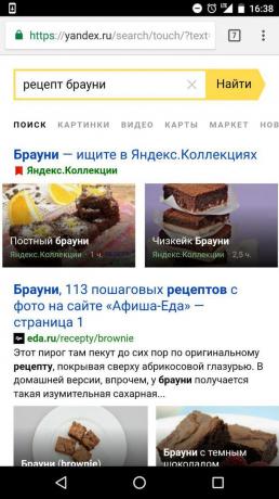 "Yandex": אפשרויות חיפוש מתכונים