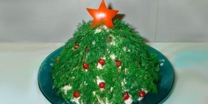 חג מולד מתכונים של מאכלים: סלט עם שזיפים "עץ חג המולד"
