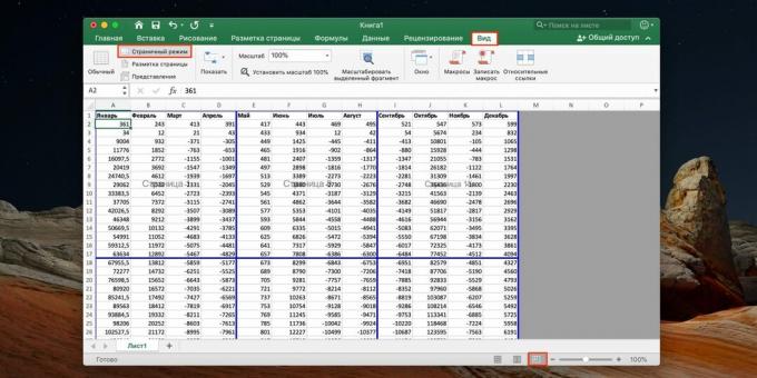כיצד לבצע מעבר דף ב- Excel: עבור למצב עמוד