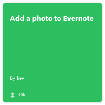 מתכון IFTTT: צור מתחברת הערות צילום עשה מצלמת Evernote